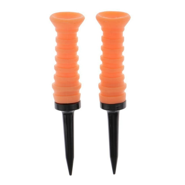 Juego de 2 Tees de golf elásticos Cola Tees de golf elásticos 82 mm naranja