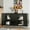 Black, variant on Buffet Server Cabinet | Useful in Dining Room, Stores Select Items | MDF and Glass Material, Good Light Transmission | Adjustable Shelves for Flexible Use