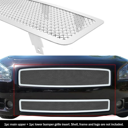 Nissan Frontier Grille Insert - Compatible with 2009-2014 Nissan Maxima Stainless Steel Mesh Grille Grill Combo Insert N77774T