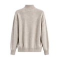 thumbnail image 2 of CBASIHI Womens Sweater Casual Long Sleeve Knitted Mock Neck Fall Sweater for Women Ivory S, 2 of 7
