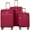 Wine Red, variant on Travelhouse 4 Piece Luggage Set Softside Expandable Lightweight Suitcase with Double Spinner Wheels.(Black)
