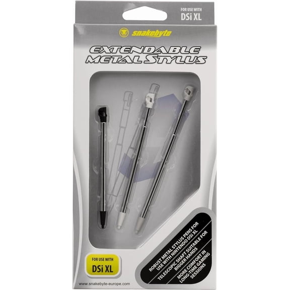 Snakebyte Extendable Metal Stylus set compatible with NDSi XL