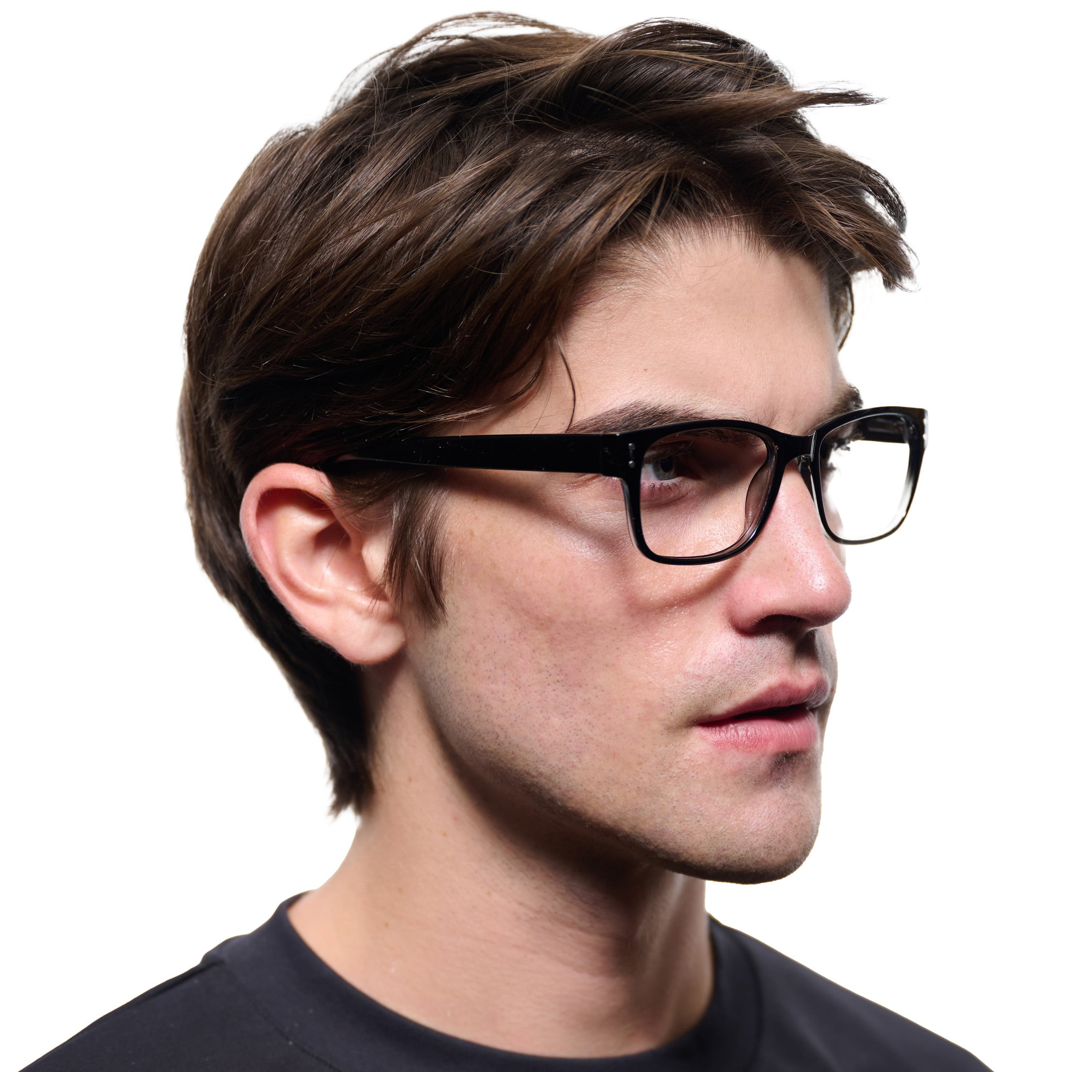 M+ Mens Square Plastic Reading Glasses 2.50 Oliver in Classic