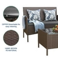 thumbnail image 3 of Elposun 4 Steel Hand-woven Outdoor Conversation Sets with Sofa and Table, Brown/Gray, 3 of 8