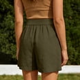 thumbnail image 7 of RQYYD Women's High Waist Pleated Linen Shorts Casual Loose Lightweight Summer Daily Wear Office Casual Bottoms with Pockets, 7 of 7