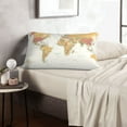 thumbnail image 6 of Salouo World Map 1 Print Print Pillow Case Cover,Wrinkle-Free Bed Pillow Cover Pack of 1 Home Decor Fade-Resistant and Stain-Resistant ,Pillows Not Included -14"x20", 6 of 8