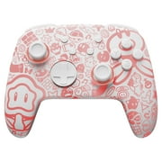 [Luminous Pattern]Funlab Firefly Switch Pro Controller Wireless Compatible with Nintendo Switch/OLED/Lite, Bluetooth Gamepad Remote with 7 LED Colors/NFC/Paddle/Turbo for Mario Fans - Wonder White