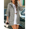 thumbnail image 3 of Long Jackets for Women Fashion 2024 Winter Coat for Women Business Casual Diamond Quilted Hooded Lightweight Jackets, 3 of 8