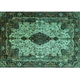 thumbnail image 1 of Ahgly Company Indoor Rectangle Medallion Turquoise Blue Traditional Area Rugs, 8' x 10', 1 of 4