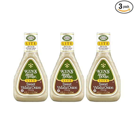 Ken's Steak House Lite Sweet Vidalia Onion Dressing, 16 FL OZ (Pack of