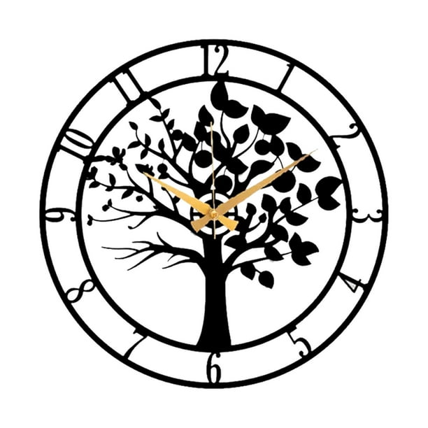 Reloj de pared grande decorativo para decoración del hogar, dormitorio, aula, sala de estar. Negro