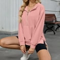 thumbnail image 5 of Kaemgyyd Women's Half Zip Sweatshirt Stylish Side Slit Oversized Hoodies Causal Sports Gym Workout Long Sleeve Pullover Fall Tops, 5 of 7