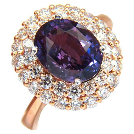 Purple sapphire and diamond ring