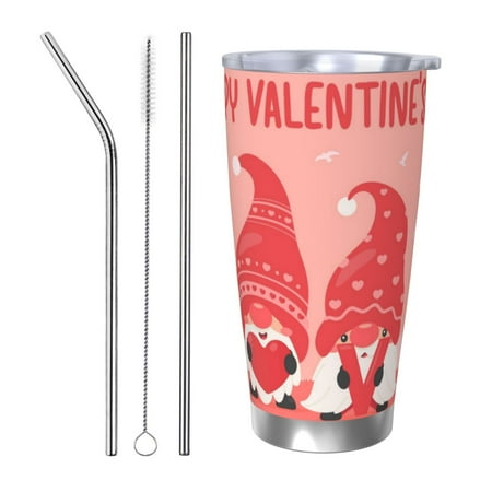 

Cauagu Gnomes Hold The Letters LOVE Pattern 20oz Tumbler Stainless Steel Vacuum Insulated Tumbler with Lid Insulated Coffee Mug Thermal Cup with Splash Proof Sliding Lid-Straw Three-piece Set
