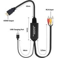 thumbnail image 4 of Convertidor de RCA a HDMI, Cable Convertidor de AV a HDMI, Cable de Audio Compuesto de 3RCA CVBS a 1080P HDMI Compatible con PAL NTSC para PC Laptop Xbox PS3 PS4 TV STB VHS VCR Cámara DVD, 4 of 6