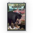 thumbnail image 2 of Bryson City, North Carolina, Bear and Picnic Scene (9x12 Wall Art Print, Home Decor), 2 of 3