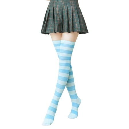 

GHOONEY Colorful Striped Stockings Knee High Socks for Women over the Knee Socks Teen Thigh High Socks Warm Long Knee Hosiery