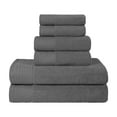 thumbnail image 2 of BNM Turkish Cotton Solid Towel Set of 6, Grey, 2 of 6