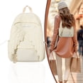 thumbnail image 2 of Angel Wings Backpack, Wing Themed Daypack, Spacious Nylon Travel Daypack, Lightweight Rucksack, Quilted Wing Design Backpack, Large Capacity Casual Bag, Women Travel Backpack for Daily Use, White, 2 of 5