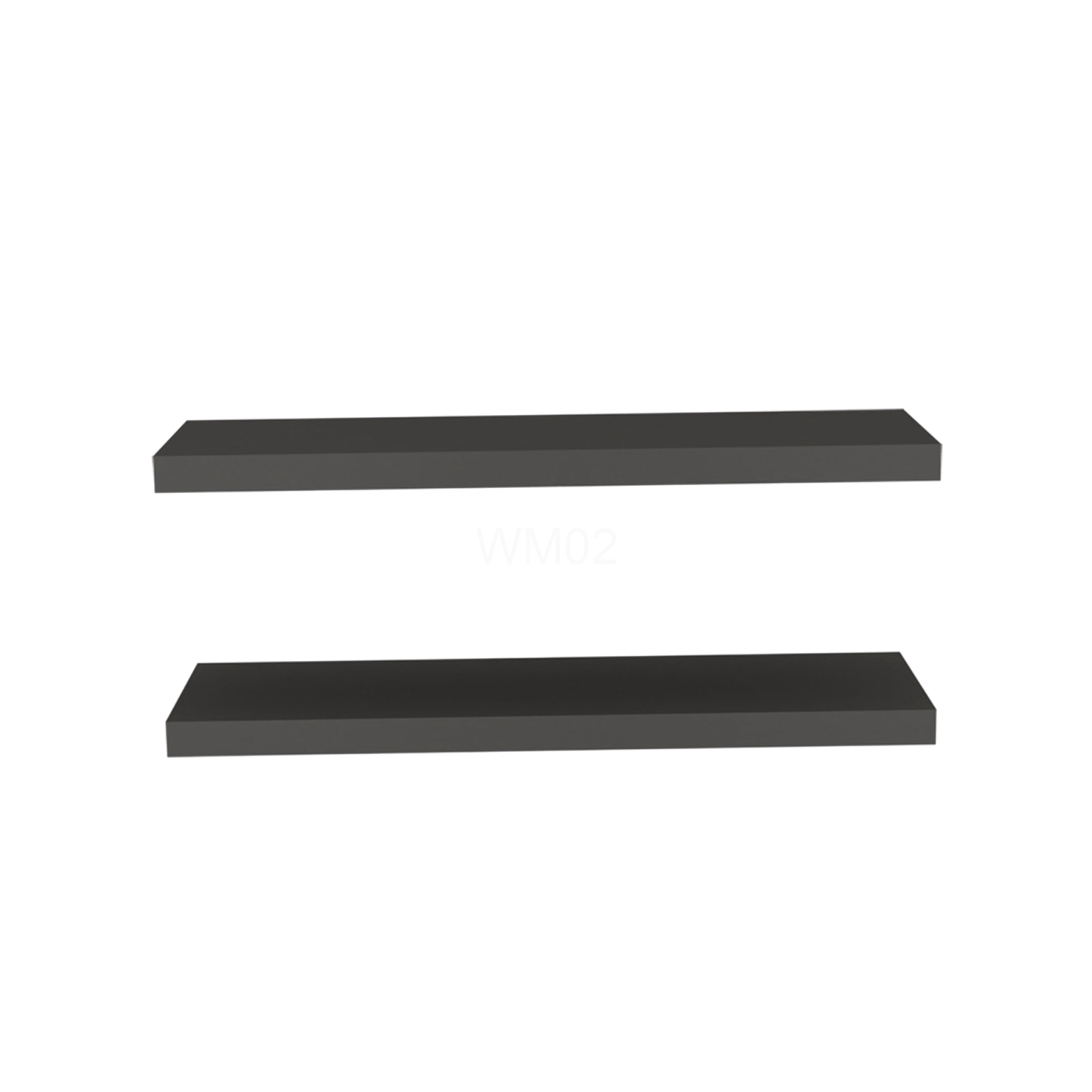 Matte Gray Floating Shelves, Set of 2 Wall Mounted Shelves for Living Room, Bedroom, Office Decor