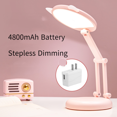 thumbnail image 5 of Desk Lamps Office Portable and Foldable, Rechargeable Night Light Learning Eye Protection Lamp Cute Desk Lamp Study Lamp---Ear Pink 4800mAh+Charger Head, 5 of 5