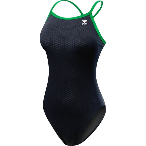 TYR Women s Hexa Diamondfit Swimsuit Black Green 34