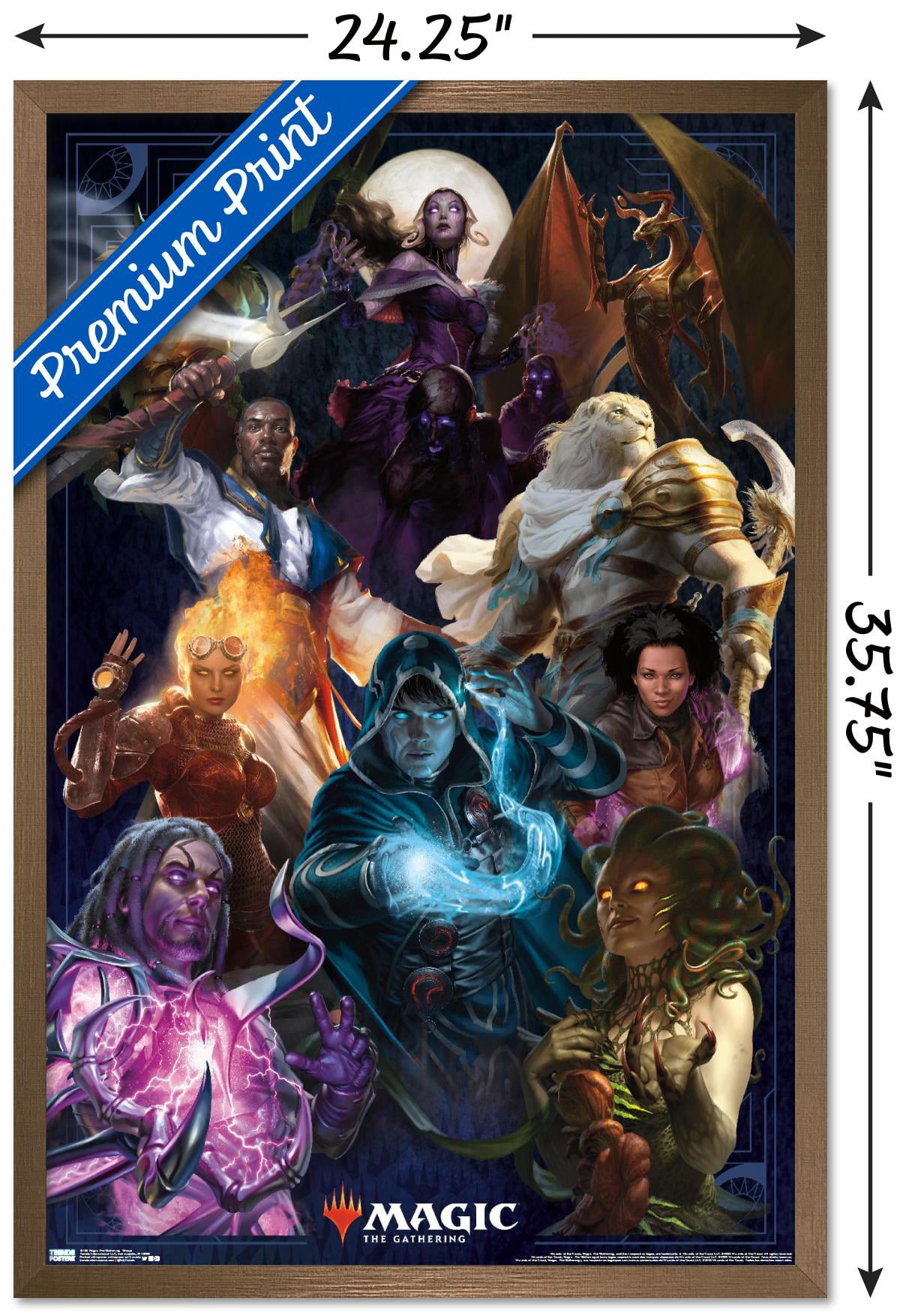 Magic: The Gathering - Group Wall Poster, 22.375" x 34", Framed