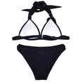 thumbnail image 4 of Babcutegg Women's Split Swimsuit 2 Piece Backless Bikini Set with Removable Cups Black Size S, 4 of 5
