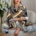 thumbnail image 6 of Salouo Wolf Family Winter Wonderland Pattern Women's Pajamas Set Long Sleeve Button Down Sleepwear Soft Pj Lounge Sets for women 2 Piece Pjs Set with Long Pants-Medium, 6 of 7