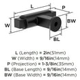 thumbnail image 5 of Amerock Balon 2 inch (51mm) Length Matte Black Cabinet Knob, 5 of 6