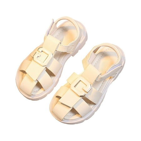 

Tengma Toddler Sandals Toddler Baby Boy Girl Shoes Breathable Shoes Baotou Sandals Girl Sandals Baby Soft Soled Sandals Shoes for Unisex 3 To 12 Years Kid Shoes （White Size: 28）