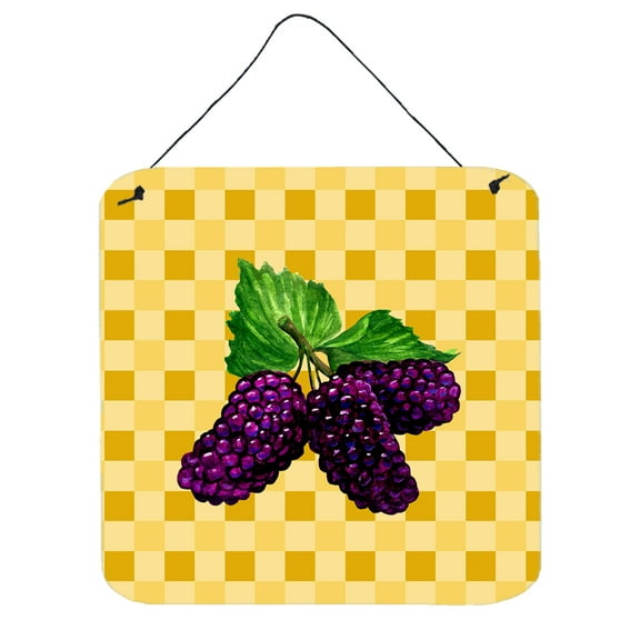 Carolines Treasures BB7237DS66 Mulberries on Basketweave Wall or Door Hanging Prints 6x6 multicolor
