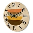 thumbnail image 3 of Designart 'Half Moons In Earth Tones Abstract Geometric Art' Modern Wood Wall Clock, 3 of 5