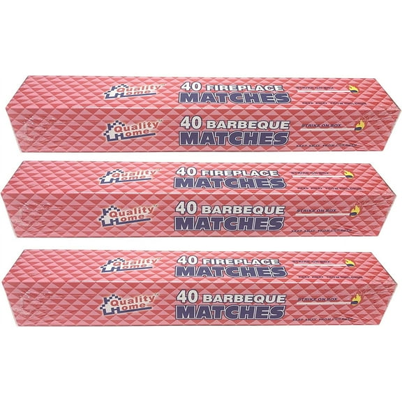 3 BOXES IN LOT- LONG 11" MATCHES 40 IN BOX FIREPLACE GRILL BBQ CANDLE CAMPING