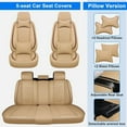 thumbnail image 5 of Car Seat Covers Full Set Fit for Nissan Rogue 2010-2025 Waterproof Faux Leather Car Seat Cushions Automotive 5 Seat Covers Set（Beige）, 5 of 8