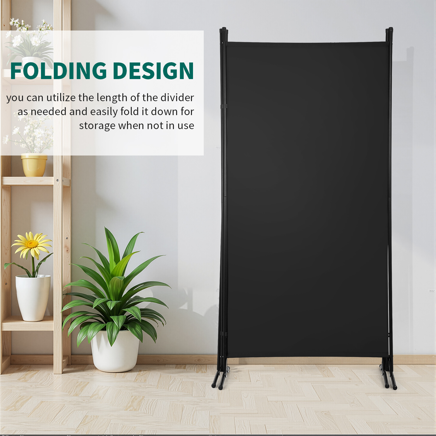 PayLessHere 3-Panel Folding Privacy Screen, 6 Ft Portable Room Divider for Separating Spaces,102" W x 70" H Freestanding Partition Room Panel,Black