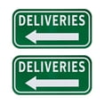 thumbnail image 1 of Uxcell 2-Pack Señal de Entregas con Flecha de Elevación, 12" x 6" Señal de Puerta Frontal de Aluminio para Hogar/Oficina [Blanco sobre Verde], 1 of 1
