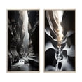 thumbnail image 2 of Designart "Black White Canyon Walls In II" Canyon Framed Wall Art Set Of 2 - Grey Landscapes Frame Gallery Set For Office Decor, 2 of 7