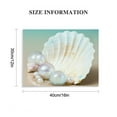 thumbnail image 2 of Chilfamy Pearl Shells Ocean Canvas Wall Art Ready To Hang Home Decor 16x12in, 2 of 6
