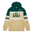 thumbnail image 2 of Men's Mitchell & Ness Cream/Green Minnesota Wild Head Coach Pullover Hoodie, 2 of 5