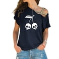 thumbnail image 2 of Tops de Halloween de manga corta con estampado de esqueleto para mujer Fridja  gope5062, 2 of 4