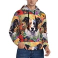 thumbnail image 2 of Wukai Colorful Flower Dog Print Men Hoodies Fleece Sweatshirts Long Sleeve Sweaters Pullover Fall Outfits Winter Clothes-4X-Large, 2 of 7