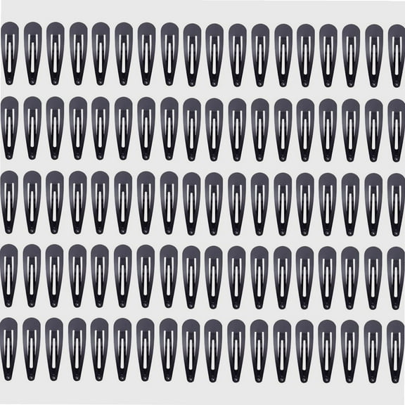 100 Pack Bulk 2.36 Inch 6 CM Silver Gold Black Snap Metal Hair Clips Barrettes Hairpins Clips Thin Fine Bang Hair Holder Craft DIY Accessories for Women Girl Kids (Black)