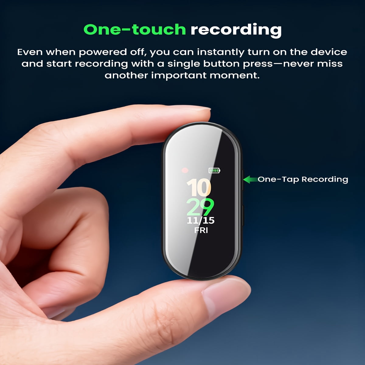 64GB 4-in-1 AI Noise Reduction Voice Recorder, 3072Kbps Hi-Fi Audio, Voice Activated Recording/Playback, Portable for Lectures Meetings Interviews, with Magnetic Case Earphones Strap USB Charging