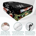 thumbnail image 4 of Quilts Full Size Bedding Set, Christmas Snowman Lightweight Quilted Comforter, Cardinal Bird Snowflake Red Plaid Black Soft Reversible Bedspread Coverlet with Pillow Covers for All Season, 78" x 90", 4 of 9