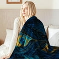 thumbnail image 5 of Flannel Fleece Twin Blanket, Soft Large Twin Blanket, Lightweight Cozy Plush Twin Blanket Fit Sofa Bed, 60"x80", Peacock Feather, 5 of 7