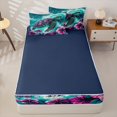 thumbnail image 4 of jejeloiu Pink Floral Zipper Full Size Comforter Sets with Fitted Sheet and 2 Pillowcases Kids,Tropical Ocean Animal Turtle Zipper Bedding Set,Reversible,4 Pieces, 4 of 7