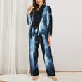 thumbnail image 3 of Disketp Pajamas Set Long Sleeve Sleepwear Womens Button Down Nightwear Pj Sets-Night Scene Of Wolves, 3 of 9