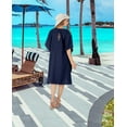 thumbnail image 3 of HAPPY BAY Women's Dress Tunic Ladies Cover Ups for Swimwear Women Summer Beach Loungewear Mumu Swimwear Bikini Loungewear 2X-3X Navy, Floral, 3 of 4