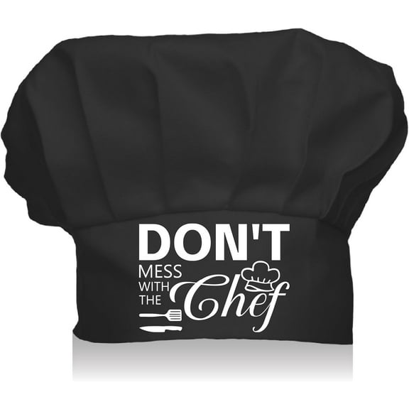1pc Custom Chef Hats Black Hat White Pattern Word 70x100mm